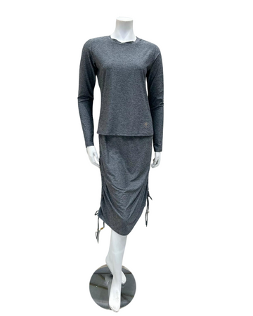 Jackie O' BG-CH Charcoal Heather 2 Piece Activewear Top & Skirt Set Myselflingerie.com